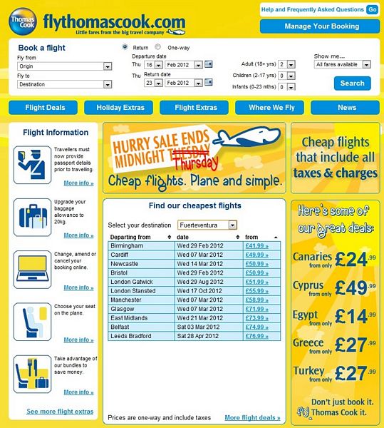 Thomas Cook - bilety czarterowe