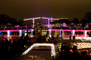 Zimowa iluminacja w Amsterdamie